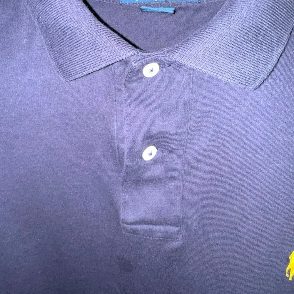 Navy Polo Ralph Lauren L/S Soft Touch Polo Shirt Size M